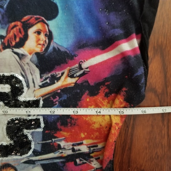 Girls Star Wars Shirt Top Sequence Princess Leia - Picture 5 of 8